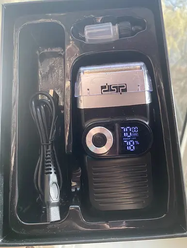 Электробритва DSP-60088 мужская аккумуляторная сеточная для сухого бритья с выдвижным триммером и LED дисплеем 1400 mAh 5 Вт Черный - фото 8