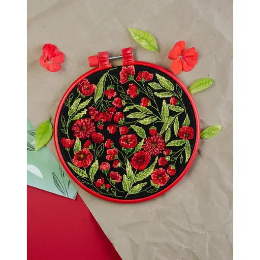 Набір для вишивання хрестиком "Квітковий танок" AHM-079, 17х17 см - фото 2