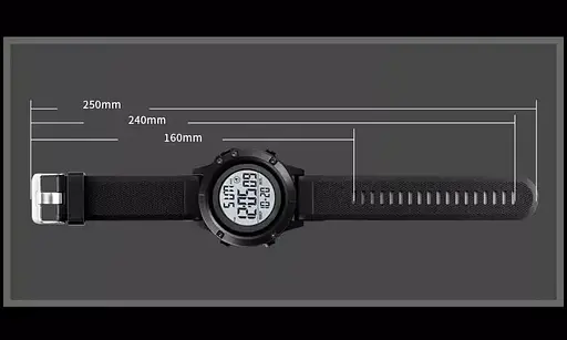 Чоловічий спортивний годинник Skmei 1508 (Чорний з білим) - фото 9