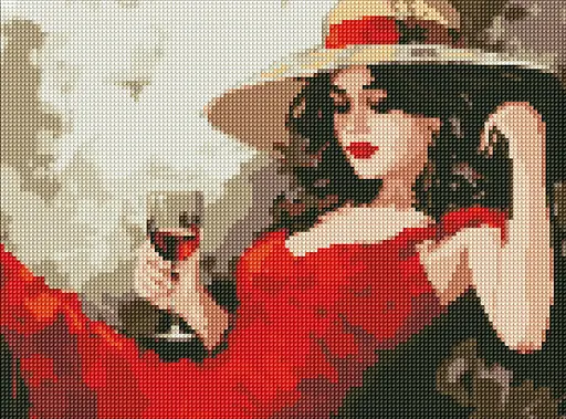 Набор с алмазной мозаикой Девушка в шляпе, 30x40 см