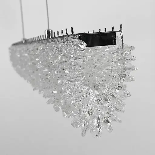 Видовжена кришталева люстра в хромі 80х5 см | Арт. 33038L-850*50 CH | Line F - фото 3