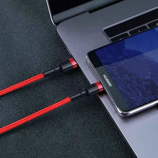 Кабель Baseus Cafule USB Cable Type-C-Type-C 3A 1m Red - фото 5