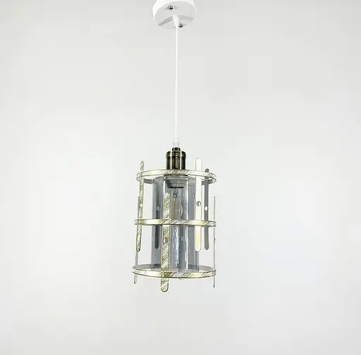 Світильник лофт із позолоченим корпусом Line.F Колір плафона Янтарний - фото 1