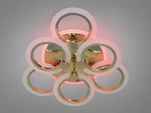 Потолочная люстра светодиодная с пультом, подсветкой, 85W, золото. - фото 3