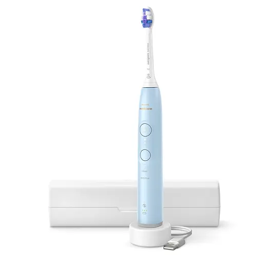 Электрическая зубная щетка Philips Sonicare HX7406/02 серии 6100 бело-голубая - фото 1