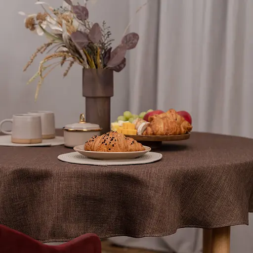 Скатертина кругла Sonex Jordan Ø140 см коричнева (SO102568) - фото 4