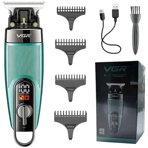 Бездротова машинка для стрижки волосся Esonstyle + 4 насадки, USB, VGR-975 / Акумуляторний тример для волосся та бороди