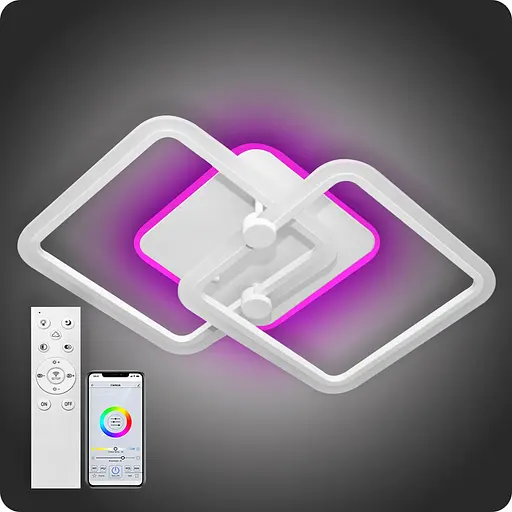 Люстра світлодіодна 517 Light 3color з пультом 80Вт Білий (02092) - фото 1