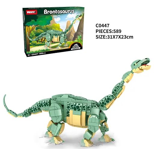 Конструктор динозавр  WOMA бронтозавр из коллекции Динозавры 589 деталей - фото 2