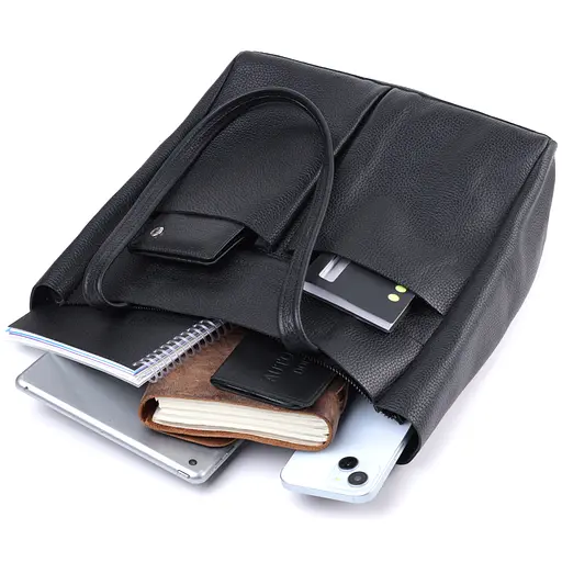 Сумка-шоппер Shvigel из натуральной кожи 29х30х12 см sum0027550 - фото 9