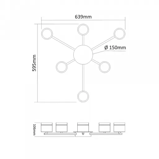 Світильник Videx під лампу 6xGX53 накладний чорний VL-SPF21B-BP - фото 4