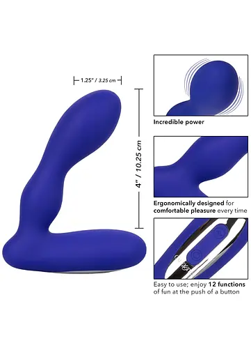 Вібростимулятор простати Wireless Pleasure Probe, 10.5 см синій - фото 7