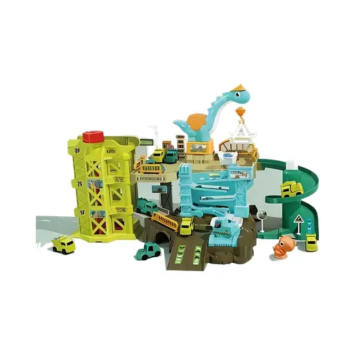 Трек ZX 663 A Будівельний майданчик механічний підйомник, кран, 4 машинки, 2 ігрові фігурки