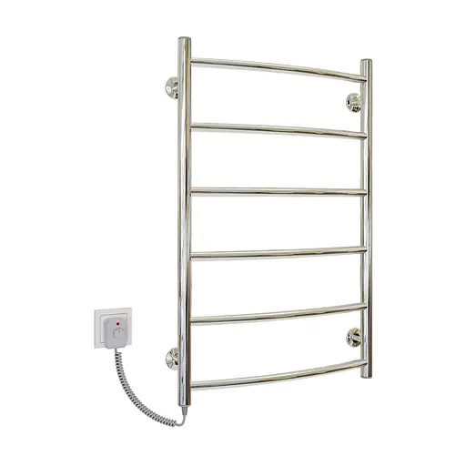 Электрический полотенцесушитель Kosser Дуга 800x500/6 EL рег. ДД09ЕL, Хром, Левое - фото 1