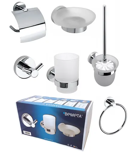 Набор аксессуаров 6 в 1 Bemeta Omega 204601, Хром - фото 2