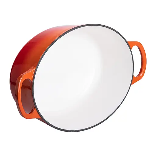 Гусятниця чавунна емальована з кришкою на 6 літрів Ø26 см для всіх типів плит Жовтогарячий Yiwu HP-1-10-ORANGE - фото 3