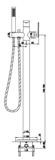 Смеситель для ванны Kohlman Experience Brushed Gold напольный QF1165E-GDB Золотой - фото 4