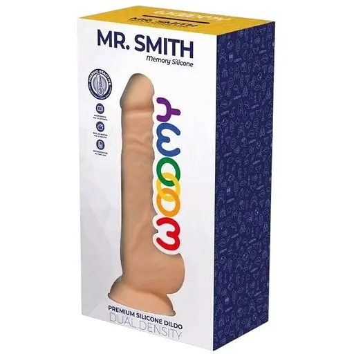 Силіконовий фалоімітатор Wooomy Mr.Smith, термореактивний, з присоскою, довжина 17,5, діаметр 3,3 см