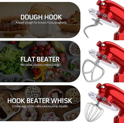 Кухонный комбайн планетарный Cookdeyi миксер тестомес 1800 Вт чаша 8 л SM 1522NM red - фото 7