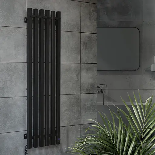 Электрический полотенцесушитель Navin Levante 330x1200 Sensor левый, черный муар 10-012033-4860, Черный матовый, Левое, Электронный - фото 4