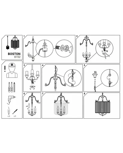 Підвісний світильник Nowodvorski 8152 Boston IV - фото 6
