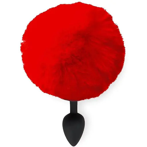 Силіконова анальна пробка М Art of Sex Silicone Bunny Tails Butt plug Red діаметр 3.5 см - фото 2
