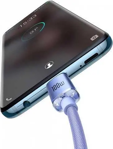 Кабель Baseus Crystal Shine Series Type-C to Type-C 100W 120 см CAJY000605 violet