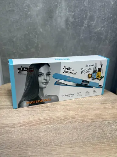 Випрямляч щипці DSP 10210 + масло для волосся з керамічним покриттям 50 Вт Блакитний - фото 7