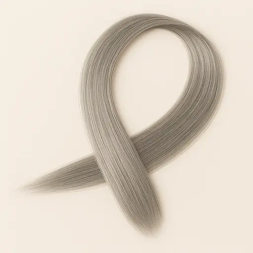 Пасмо прямих термостійких волосків на шпильці 60 см Сірий - фото 1
