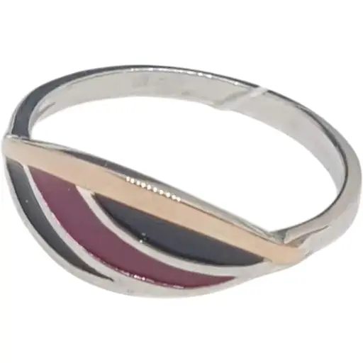 Серебряное кольцо Полина с эмалью и позолотой. ЛУИЗА 18