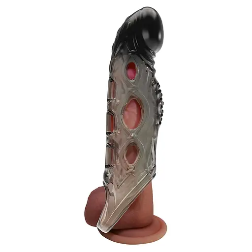 Насадка на пеніс Pretty Love Penis Sleeve Wayde 21.3 см (чорний) - фото 7