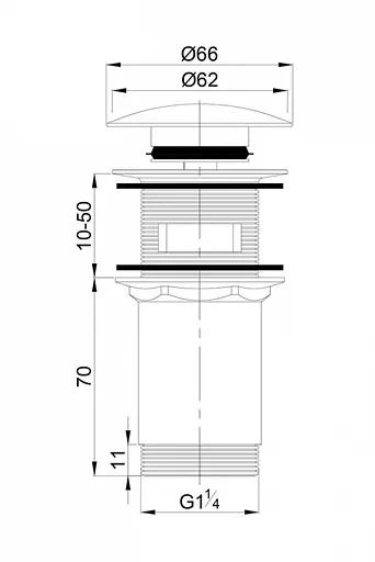 Донний клапан Omnires click-clack white A706BP, Білий - фото 2