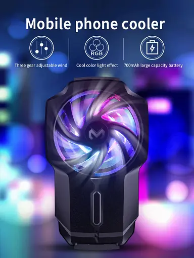 Кулер активне охолодження для телефону / планшета Memo FL05 шириною до 84 мм з акумулятором Black (18527) - фото 3