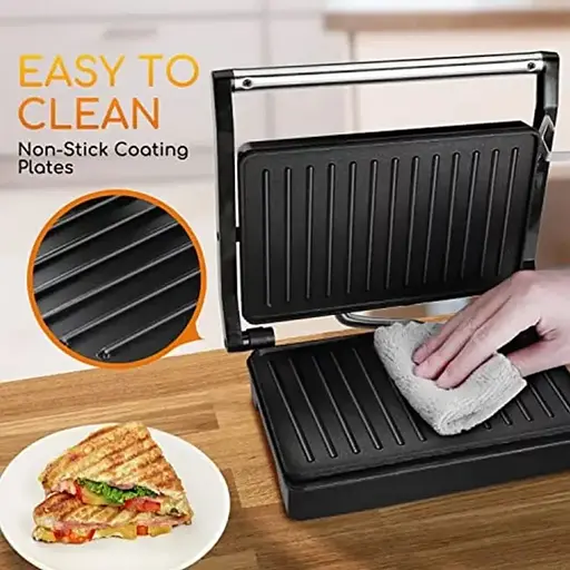 Гриль электрический прижимной Luma Bella LB-58022 антипригарное покрытие 850Вт Черный с серым - фото 3