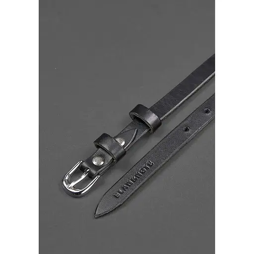 Узкий женский кожаный ремень BlankNot 15 мм Черный - фото 4