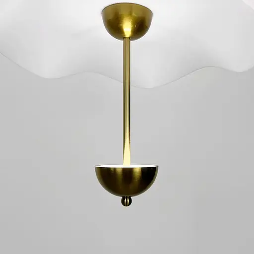 Латунный светильник с белым волнистым плафоном Ø 50 см Ст. SGA3-500-1 AB | Line F - фото 4