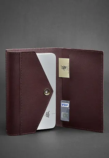 Шкіряний блокнот (Софт-бук) 2.0 бордовий - фото 5