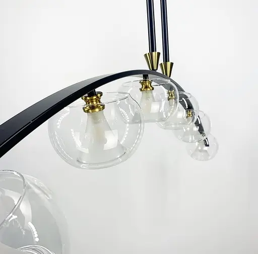 Дизайнерська люстра у вигнутому каркасі чорного кольору Line.F ZL 1708/6 - фото 6