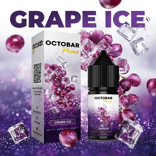 Набор компонентов для самозамеса солевой заправки Octobar Prime 15 мл Grape Ice Виноград айс 0-50 мг (19053) - фото 2