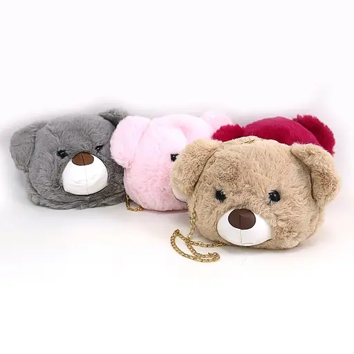 Рюкзак-сумка пушистая Медвежонок, 19x25 см, 3387DSCN (в ассортименте) - фото 5