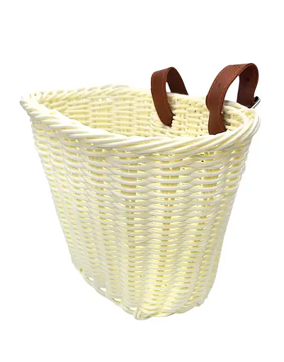 Корзина на детский велосипед / самокат 20х16х16 см плетеная ретро белая (G0001894)