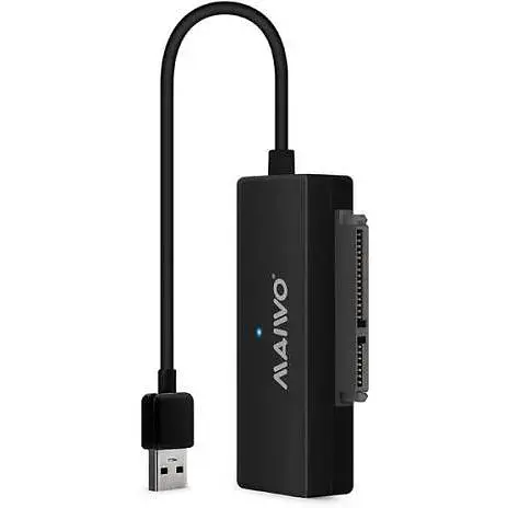 Адаптер Usb Maiwo K10435A, черный, Usb 3.0 - SATA, 50 см, блок питания (12V / 2A) в комплекте - фото 1