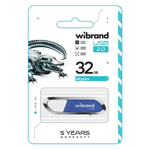 USB флеш накопитель Wibrand 32GB Aligator Blue USB 2.0 (WI2.0/AL32U7U) - фото 2