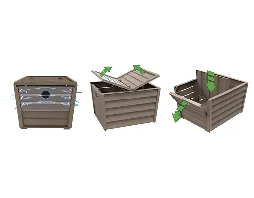 Контейнер для хранения овощей SCORTA BOX, 23,5x28x20h, 9л серо-бежевый - фото 4