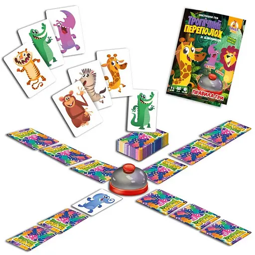 Настільна гра "Тропічний переполох" VT8010-13, 50 карток, правила гри, 1 дзвіночок - фото 2