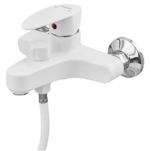 Смеситель для ванны Plamix CEZAR-009 EURO SET White, со шлангом, лейкой и кронштейном (PM0692) - фото 1