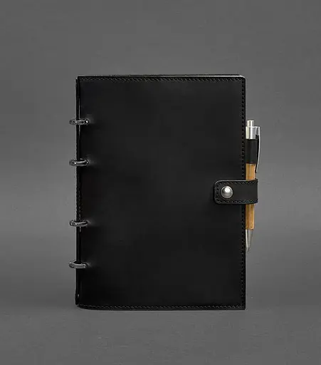 Шкіряний блокнот з датованим блоком (Софт-бук) 9.1 чорний Crazy Horse - фото 1