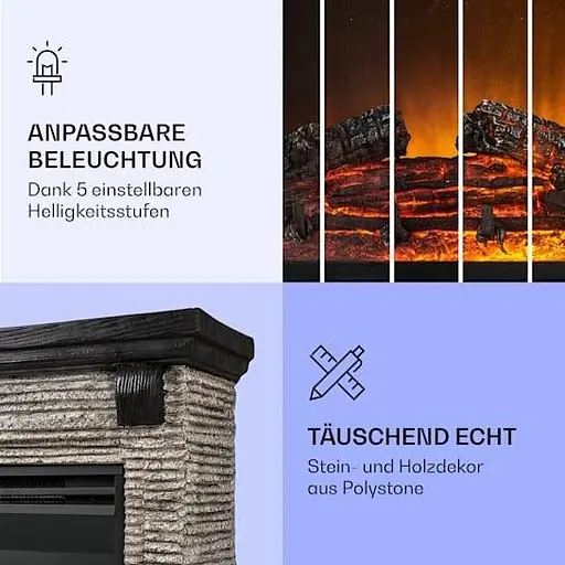 Електричний камін Klarstein Etna 1800W до 36 м² (10035043) - фото 8