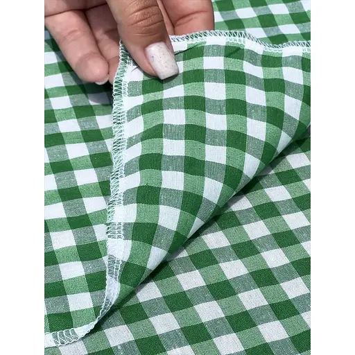 Скатертина в клітинку для столу Зефір 100х100 см (+ 4 серветки 30х40) Зелена - фото 9
