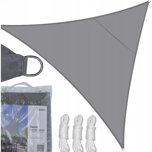 Тент-парус Jumi Garden солнцезащитный 3,6 х 3,6 х 3,6 м серый - фото 2